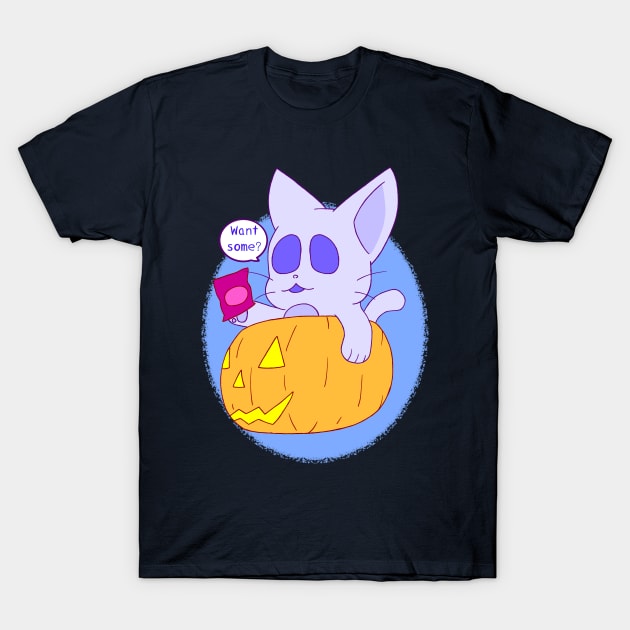 Ghost Cat T-Shirt by MortuusArts